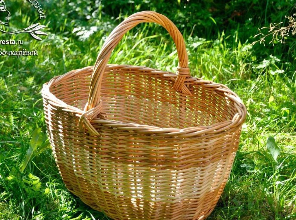 <span style="font-weight: bold;">Грибная корзина. Первый и третий слои корзины, а также ручка - ивовый прутик сортовой ивы Трёхтычинковой.</span>